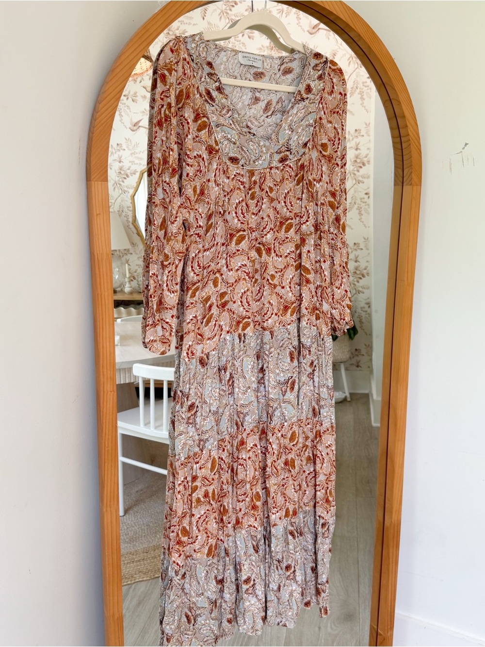 Dress Forum Paisley Tiered Maxi Dress in Rust and Cream